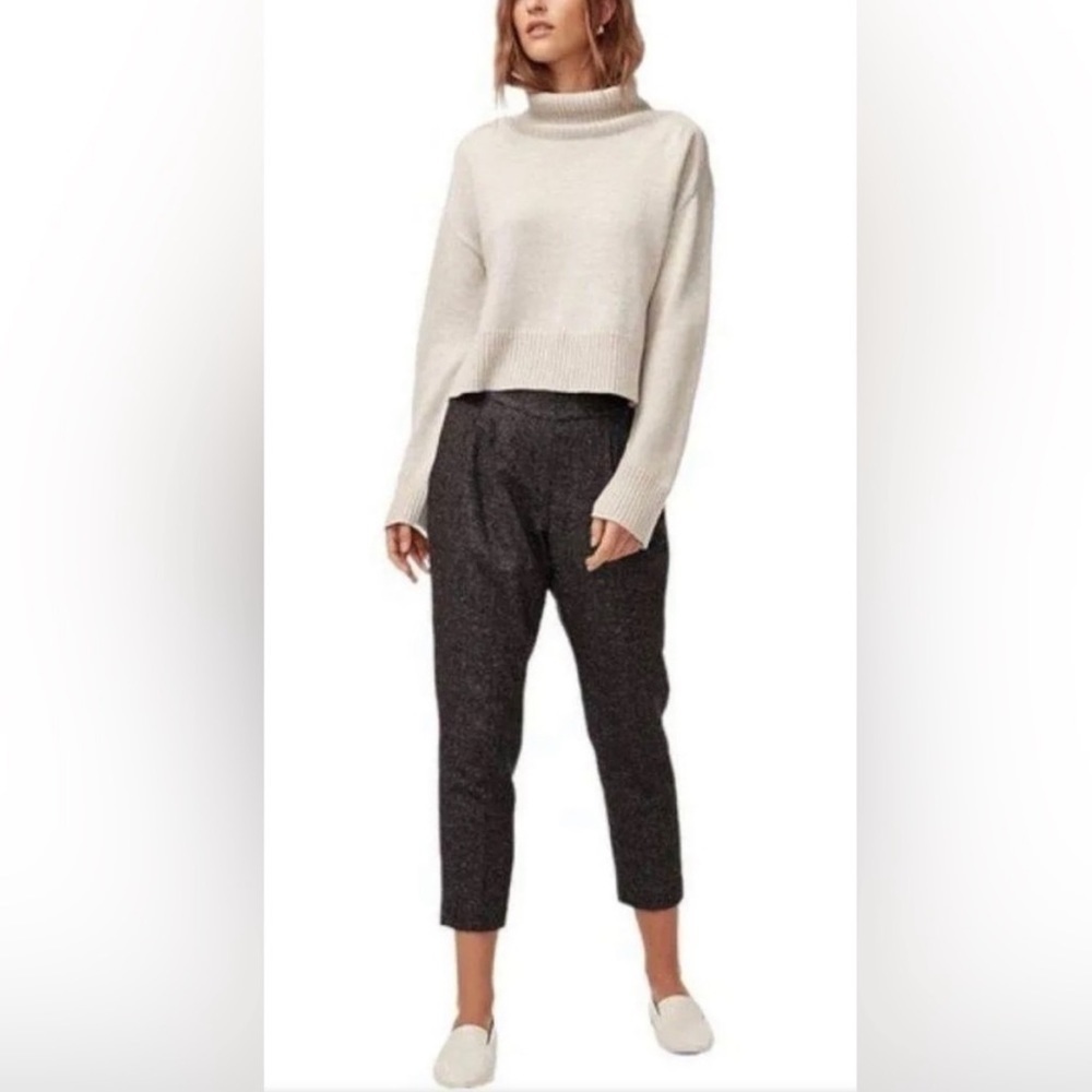 Aritzia Babaton Cohen Heather Dark Charcoal Cropped Wool-blend Dress Pant Size 6